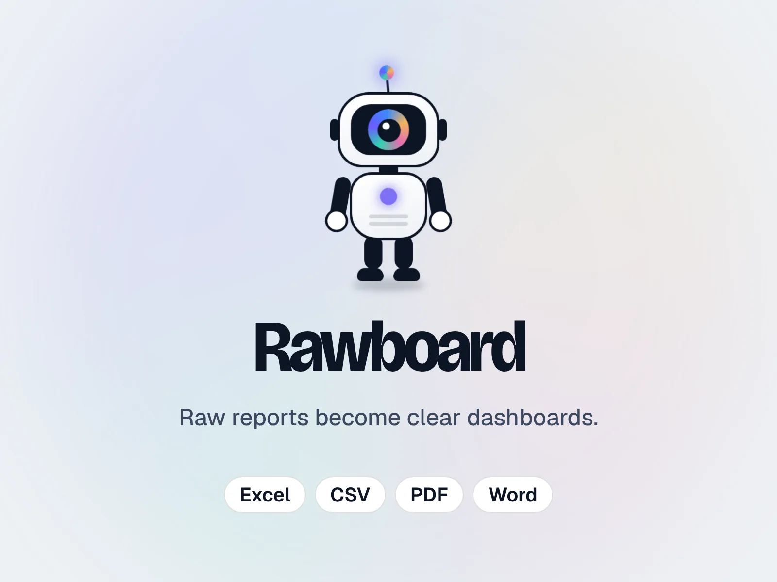 Rawboard reads Excel, CSV, PDF and Word
