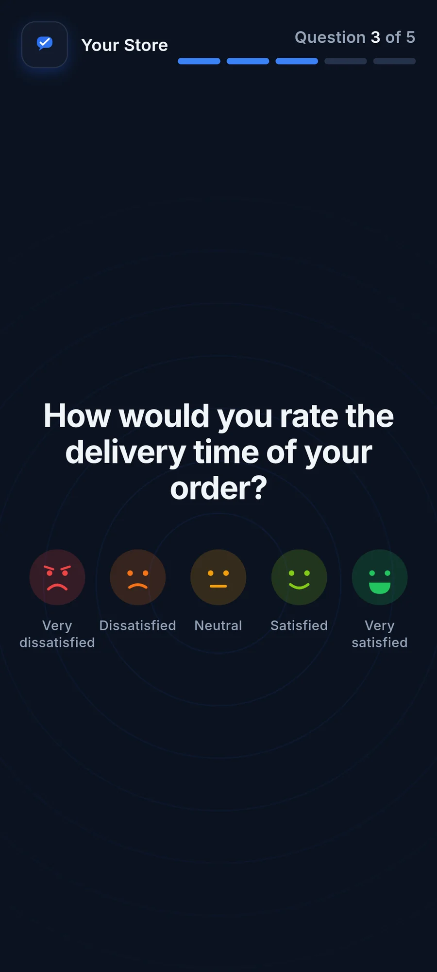 Feedback question with emoji ratings