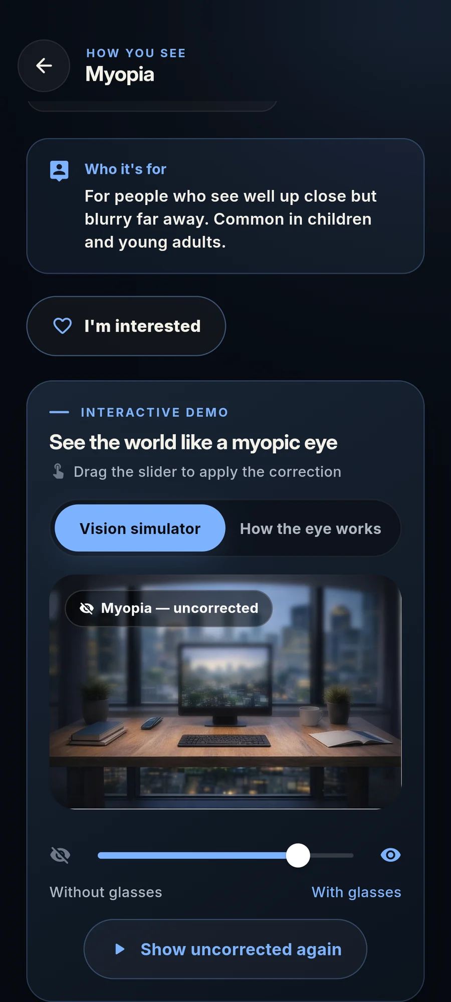 Myopia simulator
